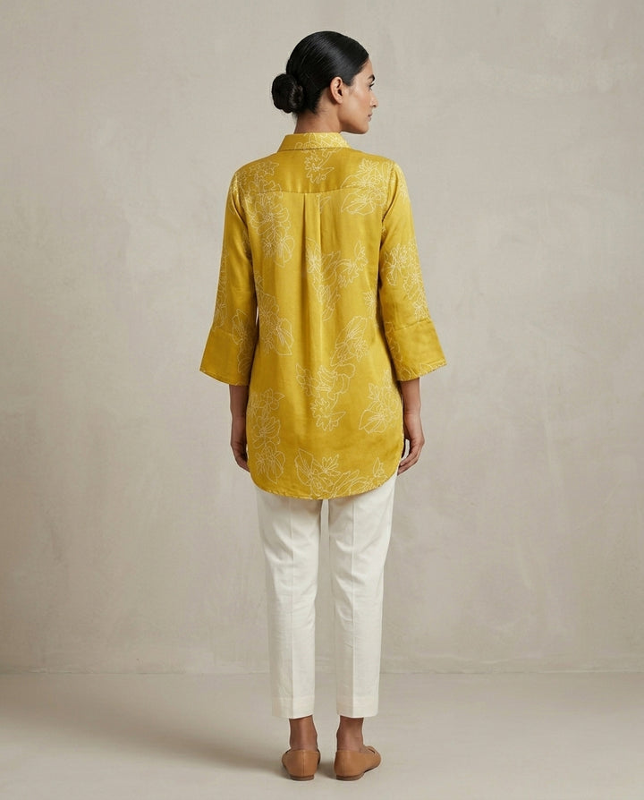 Ochre Linework Longline Shirt