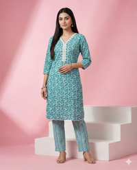 Floral Printed Cotton 2 Pc Set 1
