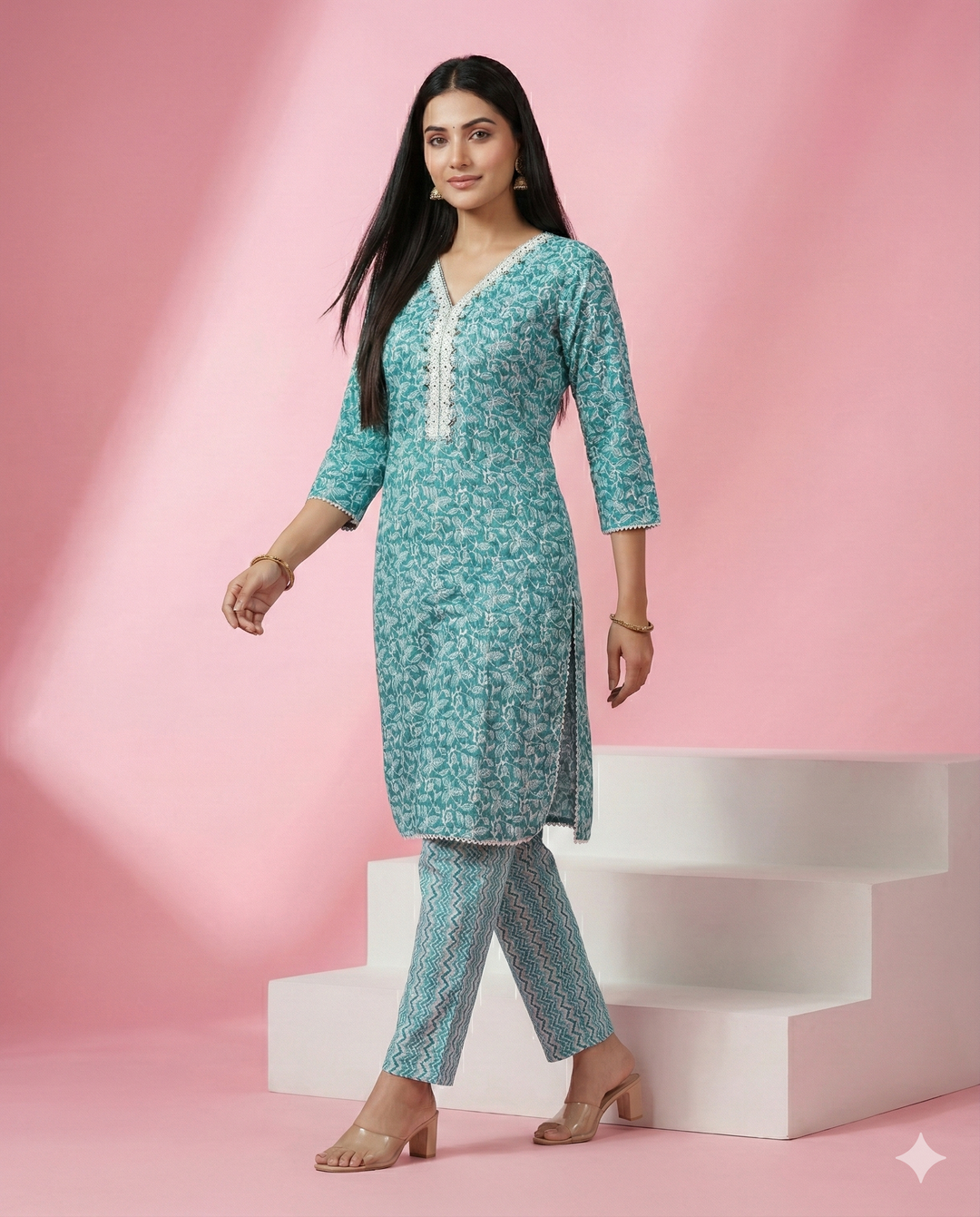 Floral Printed Cotton 2 Pc Set
