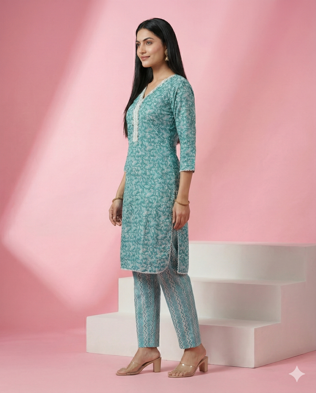 Floral Printed Cotton 2 Pc Set