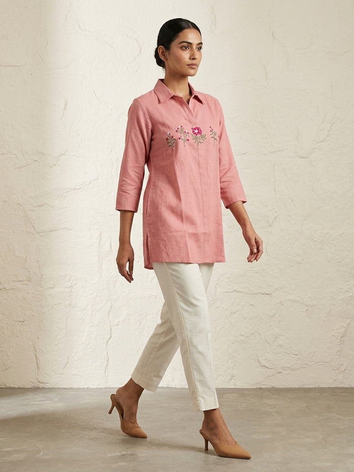 Blush Rose Embroidered Tunic