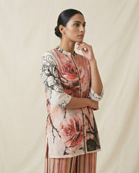 Pink Rose Bloom Mixed Print Linen Co-Ord Set 3