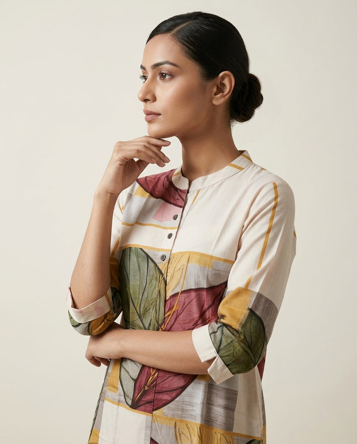 Abstract Leaf Print Co-Ord Set