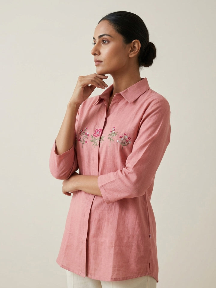 Blush Rose Embroidered Tunic