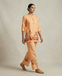 Apricot Floral Placement Print Cotton Co-Ord Set 3