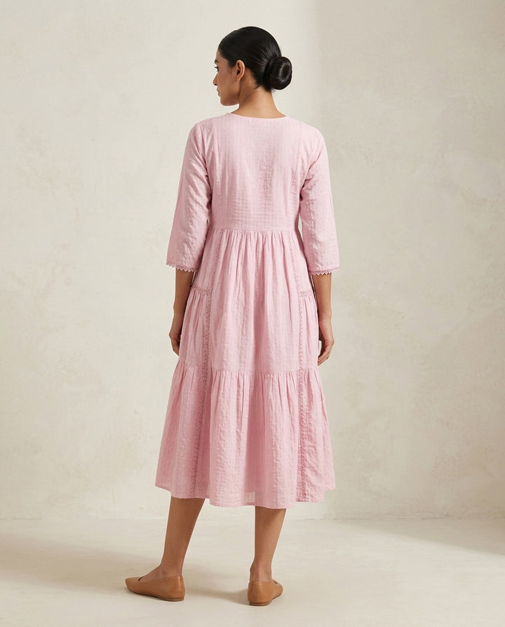 Blush Radiance Embroidered Tunic Dress