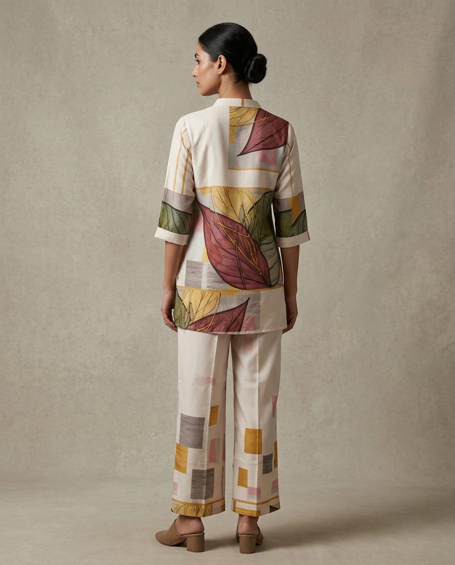 Abstract Leaf Print Co-Ord Set