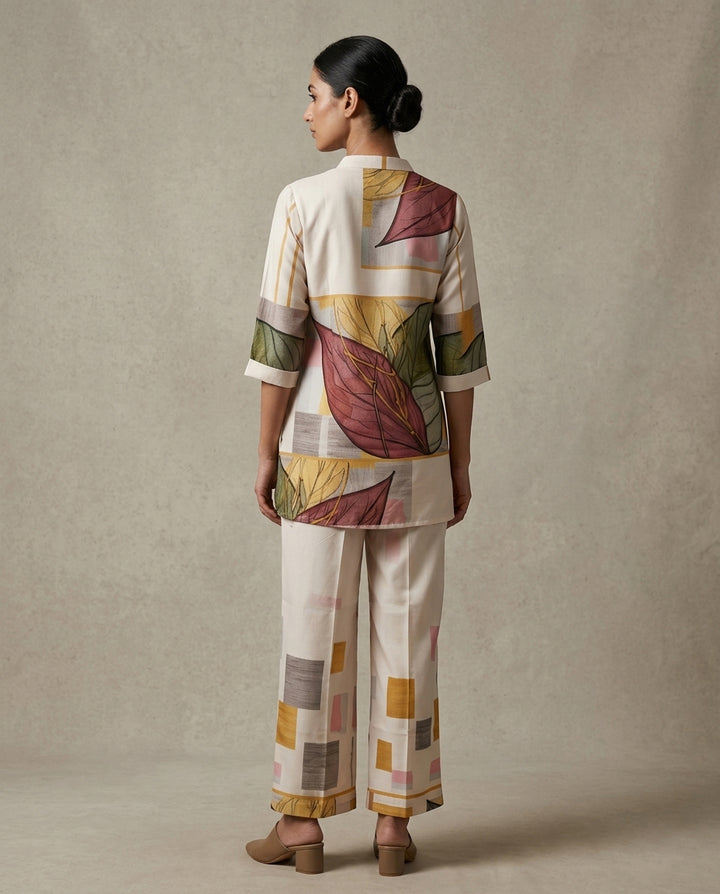 Abstract Leaf Print Co-Ord Set