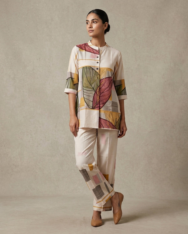 Abstract Leaf Print Co-Ord Set