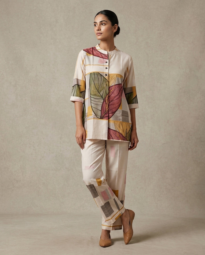 Abstract Leaf Print Co-Ord Set