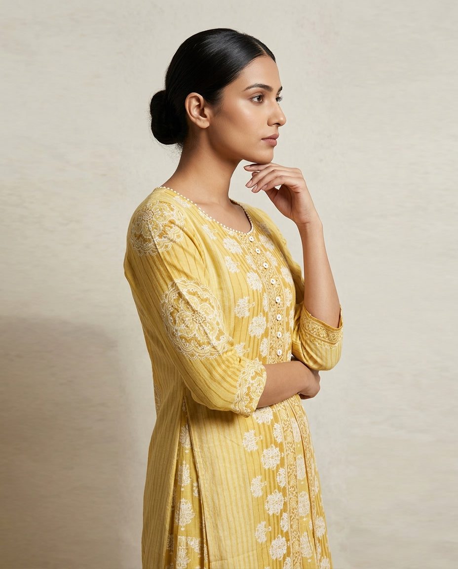 Sunrise "Blossom Layer" Layered Floral Print Cotton Midi Dress