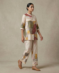 Abstract Leaf Print Co-Ord Set 3