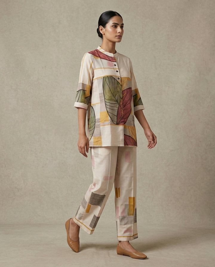 Abstract Leaf Print Co-Ord Set