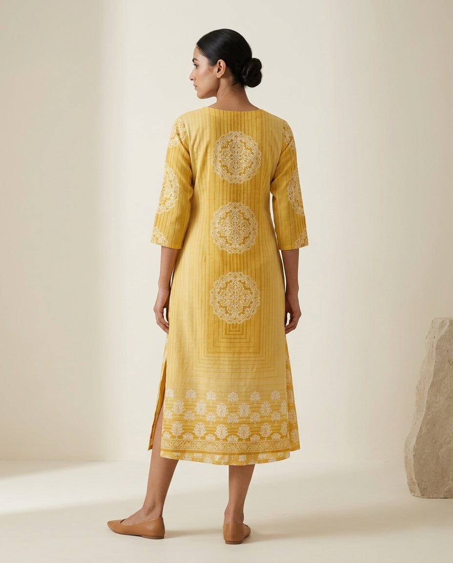 Sunrise "Blossom Layer" Layered Floral Print Cotton Midi Dress