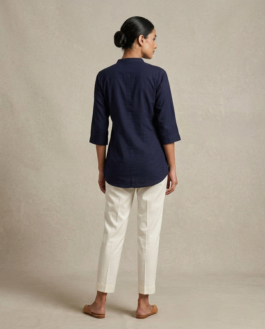 "Lace Whisper" Lace Embroidered Cotton Tunic