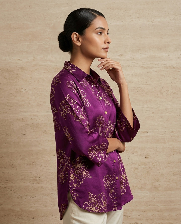 Amethyst Botanical Gilded Shirt