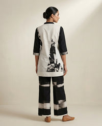 Monochromatic Abstract Print Cotton Co-Ord Set 3