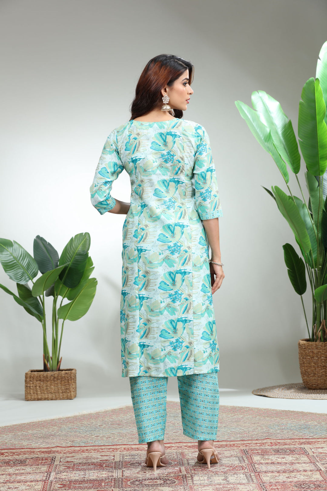 Blue Kurti With Pant,GO-757