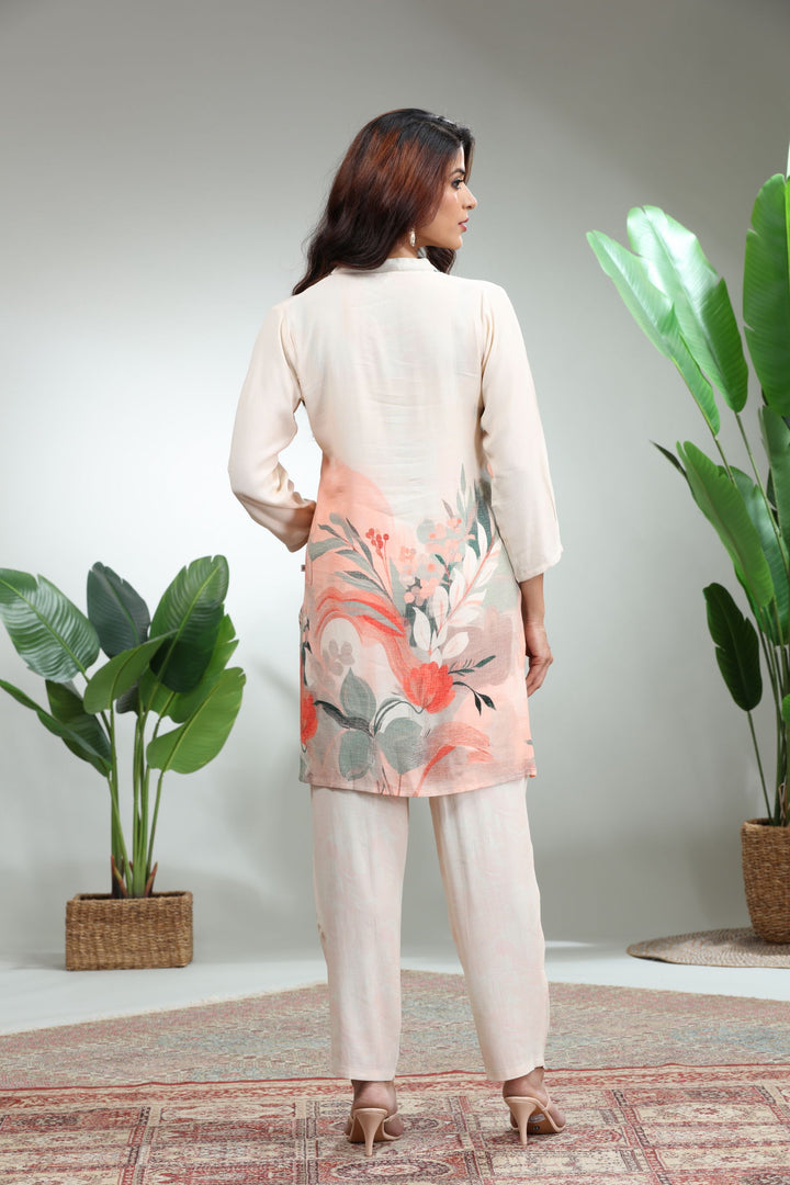 CREAM Printed Co- Ords,GO-759
