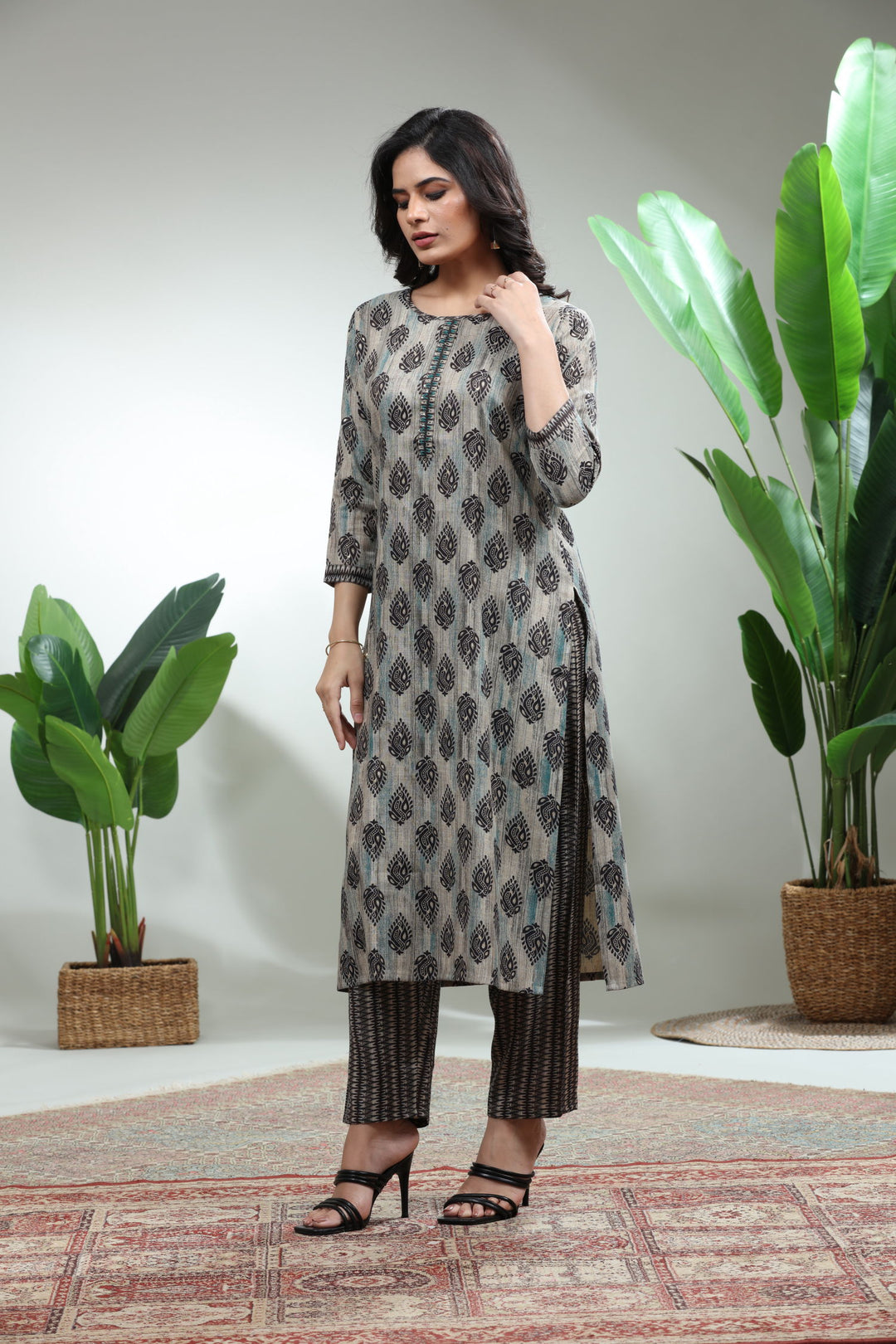 Black Kurti With Pant,GO-762