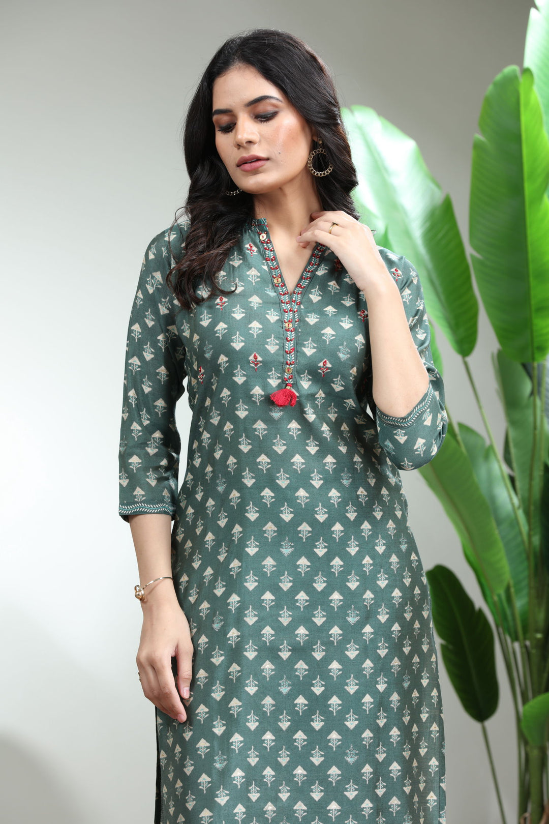 Green Kurti With Pant,GO-772