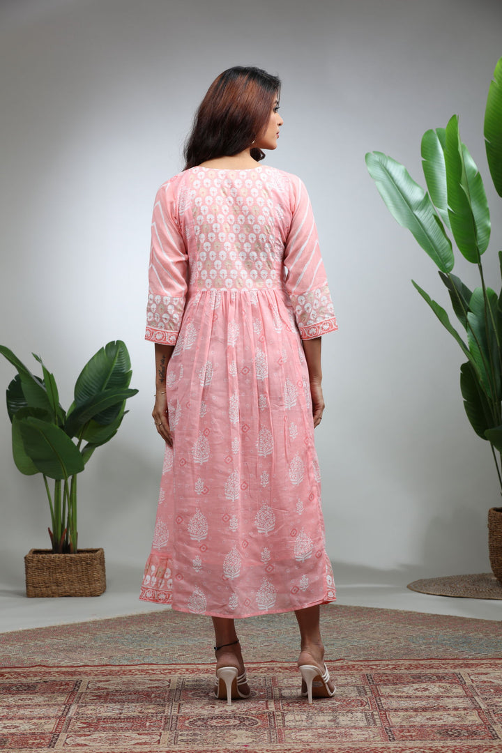 Black Printed Flare Dress,GO-786