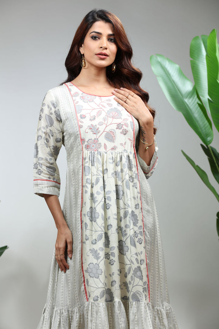 Baby Pink Printed Straight Kurti,GO-791