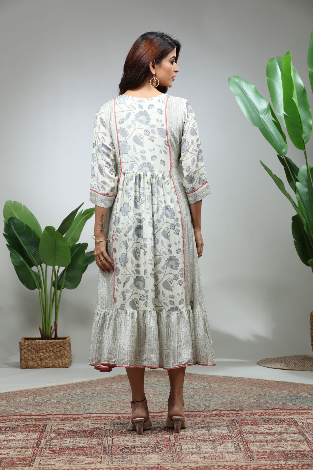 Baby Pink Printed Straight Kurti,GO-791