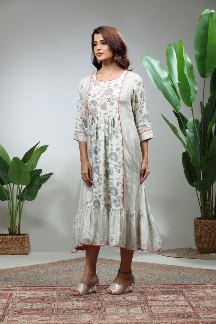 Baby Pink Printed Straight Kurti,GO-791