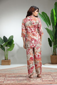 Ivory Rust Printed Cotton Co-Ord Set 4