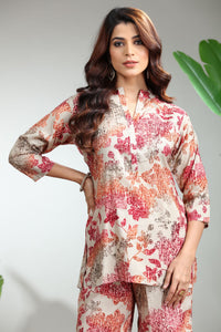 Ivory Rust Printed Cotton Co-Ord Set 2