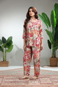 Ivory Rust Printed Cotton Co-Ord Set 1