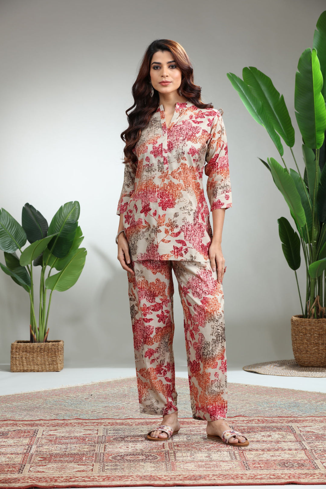 Multicolor Printed Flare Dress,GO-817