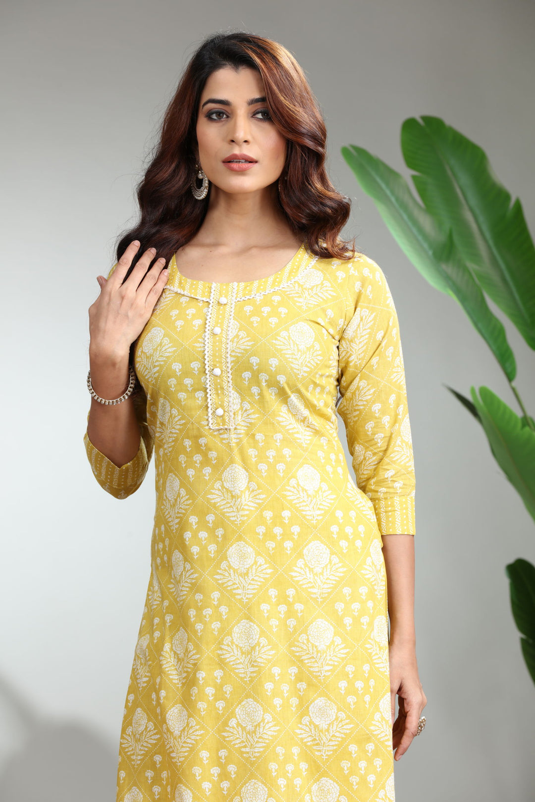 LAVENDER Print Straight Kurti,GO-823