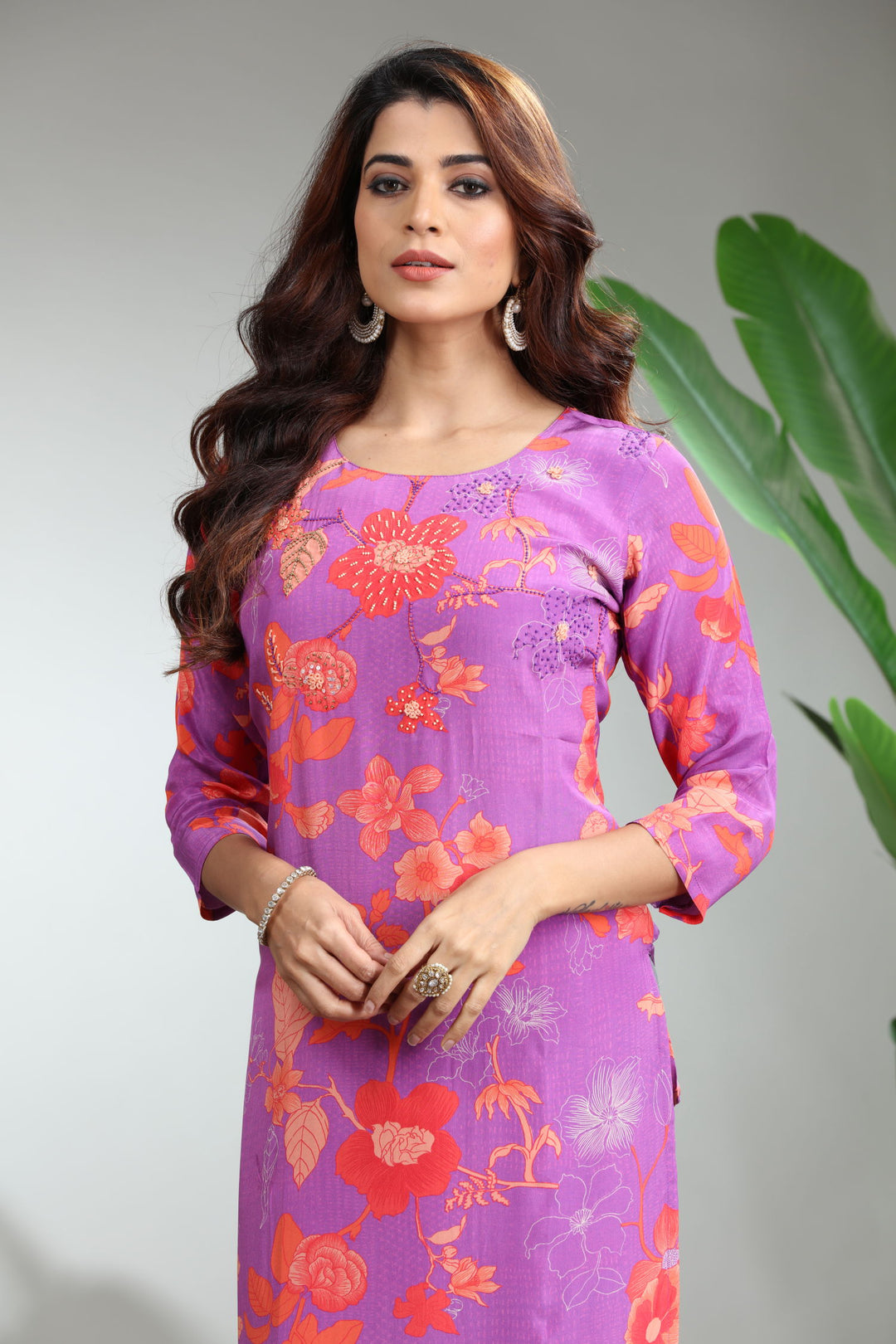 Green Printed Straight Kurti,GO-825