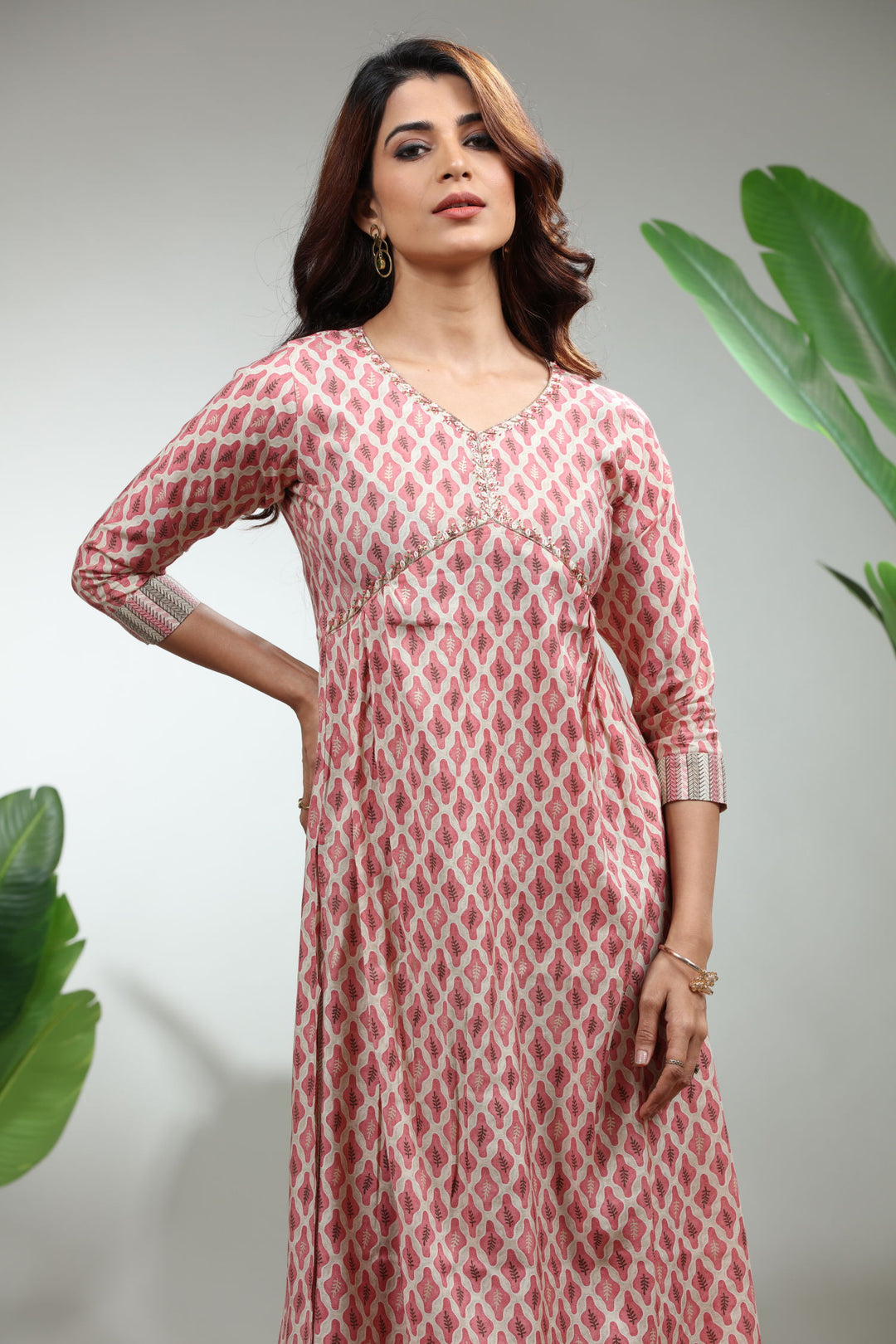 Red Kurti With pant,GO-839