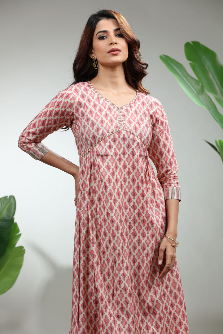 Red Kurti With pant,GO-839