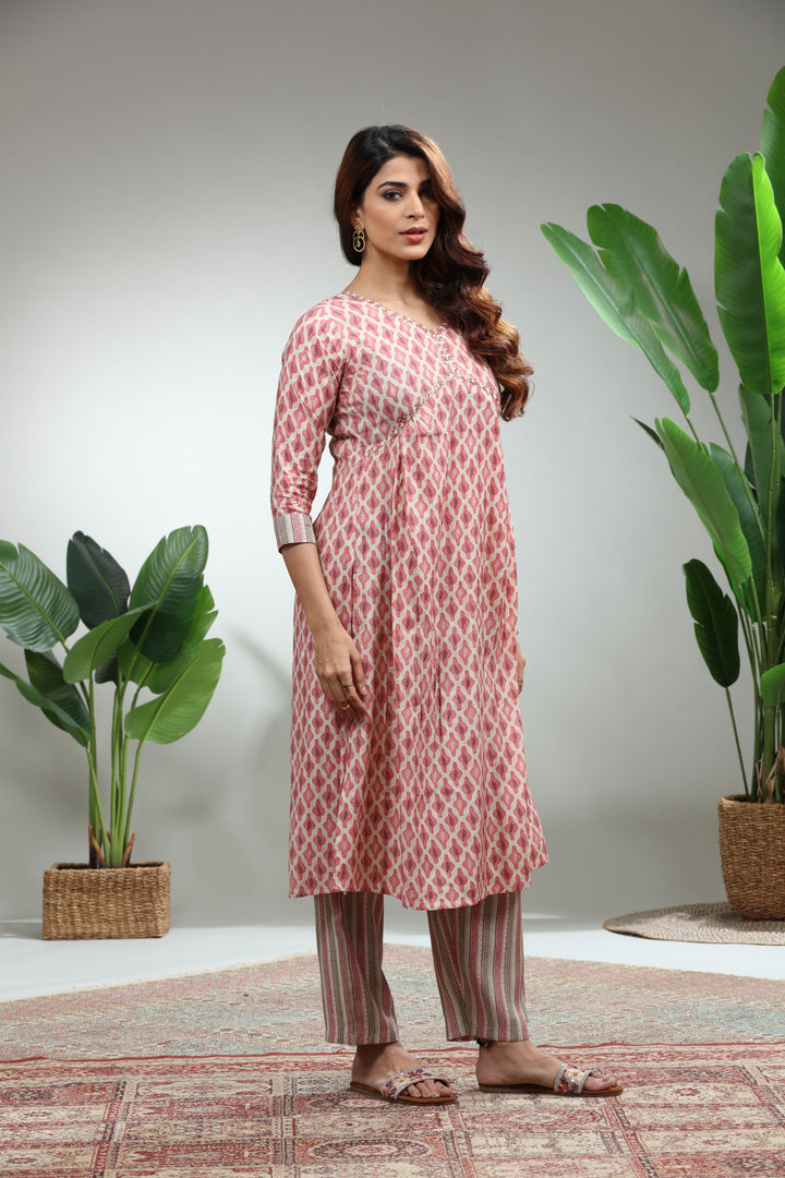 Red Kurti With pant,GO-839