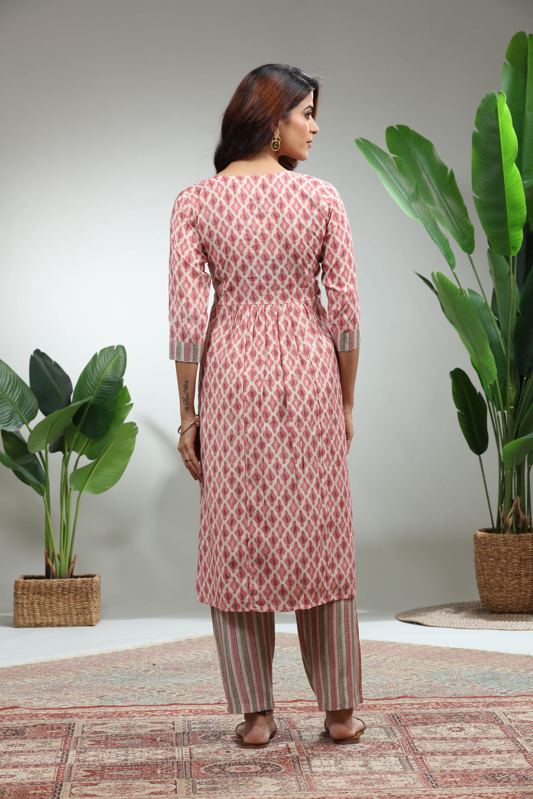 Red Kurti With pant,GO-839