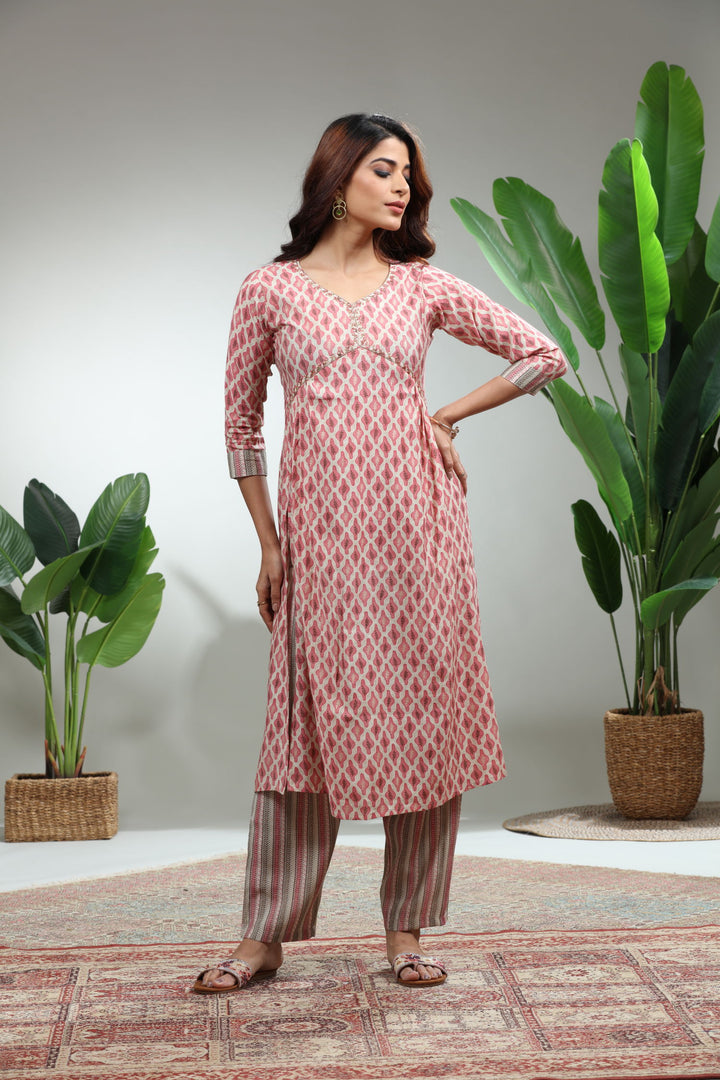 Red Kurti With pant,GO-839