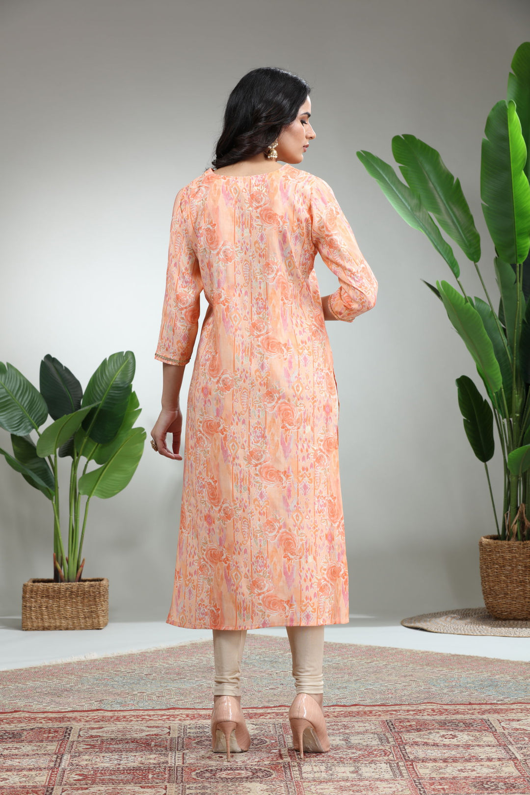 LIGHT ORANGE KURTI,GO-845