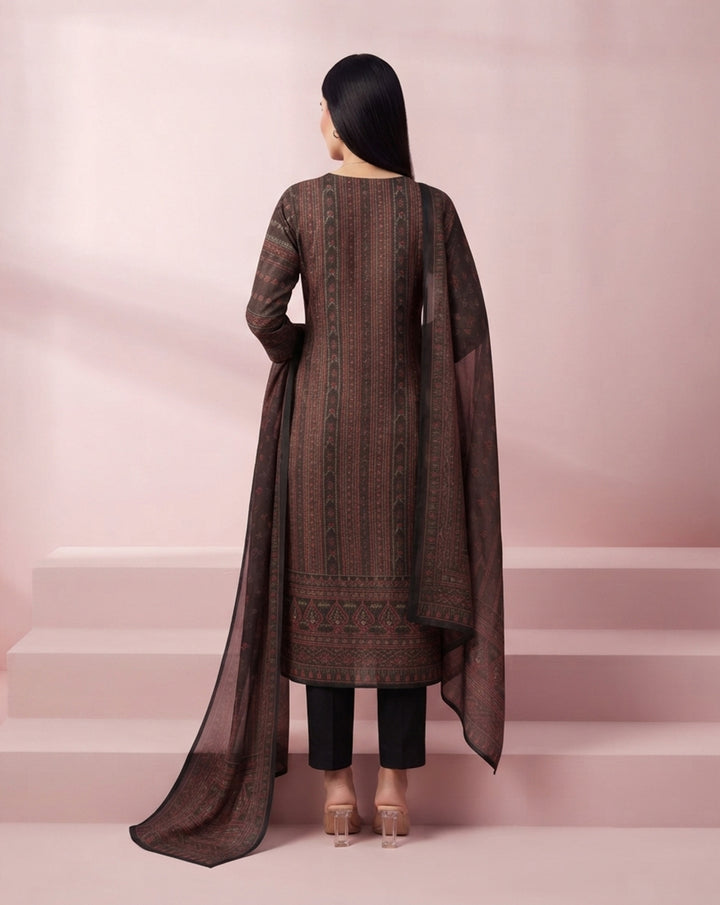 Maroon "Heritage" Patterned Chanderi Kurta, Pant &amp; Dupatta Set