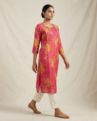 Rani Floral Block-Print Cotton Straight Kurti 2