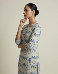 Indigo Shibori Sunburst Straight Kurti 4