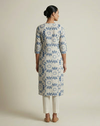 Indigo Shibori Sunburst Straight Kurti 3