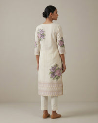 Orchid Floral Ivory Straight Kurti 3