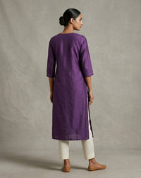 Royal Grape Slub Muslin Kurti 4