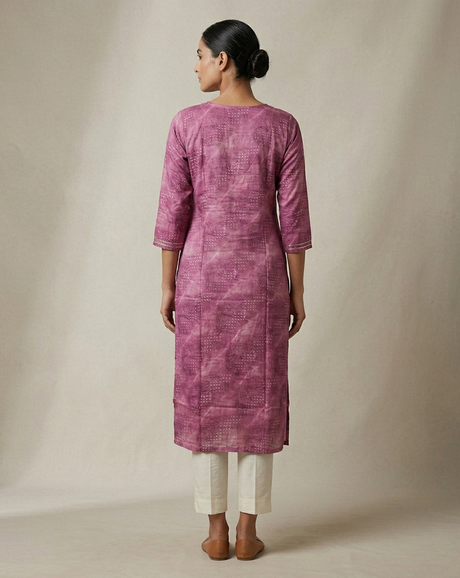 Orchid Pink Muslin Kurti