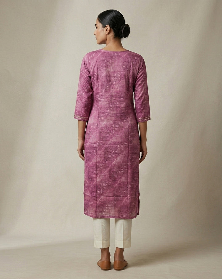 Orchid Pink Muslin Kurti