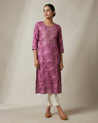 Orchid Pink Muslin Kurti 1